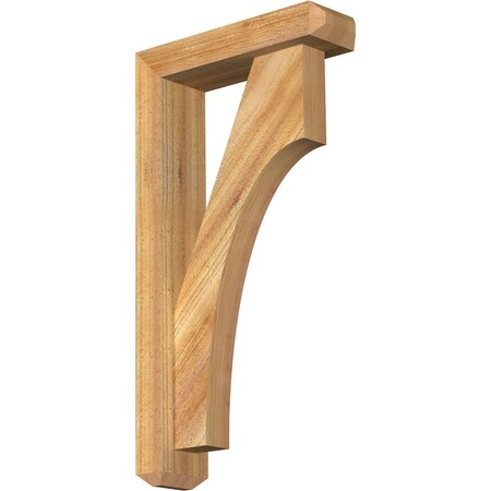 Ekena Millwork Westlake Craftsman Rough Sawn Bracket w/ Offset Brace, Western Red Cedar, 4"W x 14"D x 26"H BKT0402X14X26WTL04RWR